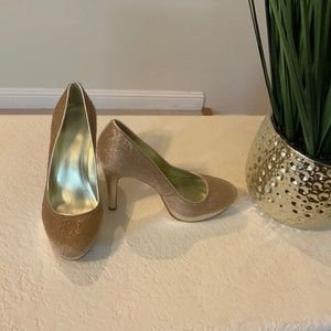 Calvin Klein Kendall Gold Calf Hair Pumps